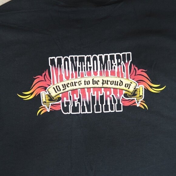 Montgomery Gentry Jim Beam Graphic Tee Double Sided T-Shirt Black Men's Large - Picture 2 of 13